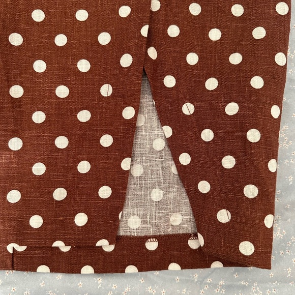 Reformation Polka Dot Print Wrap Skirt in Au Lait, Size S, EUC - Picture 5 of 7